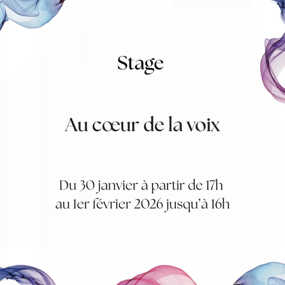 Stage de chant : Au coeur de la voix